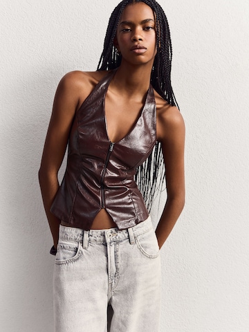 Chemisier Bershka en violet : devant