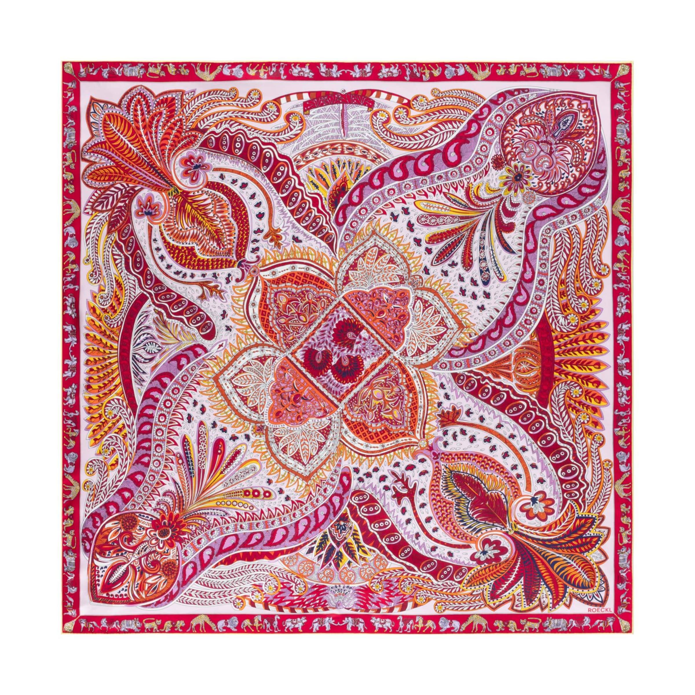 Foulard ' VIBRANT PAISLEY ' di Roeckl in rosa: frontale