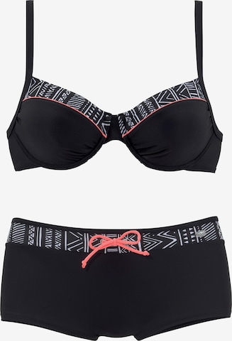 juoda KangaROOS Marškinėliai Sportinis bikinis: priekis