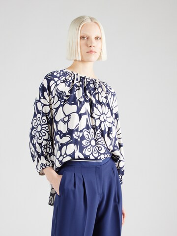 SEIDENSTICKER Blouse 'Schwarze Rose' in Blauw: voorkant