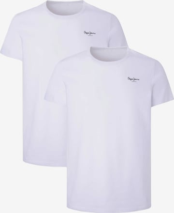 T-Shirt Pepe Jeans en blanc : devant