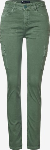 STREET ONE Slim fit Cargo Jeans in Green: front
