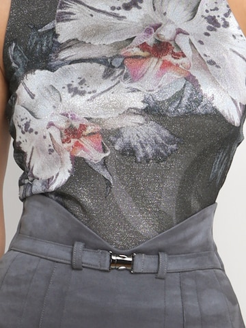 JIORO Wide leg Broek 'HIGH WAIST WIDE LEG PANTS IN GREY SUEDE - ESSENTIALS' in Grijs