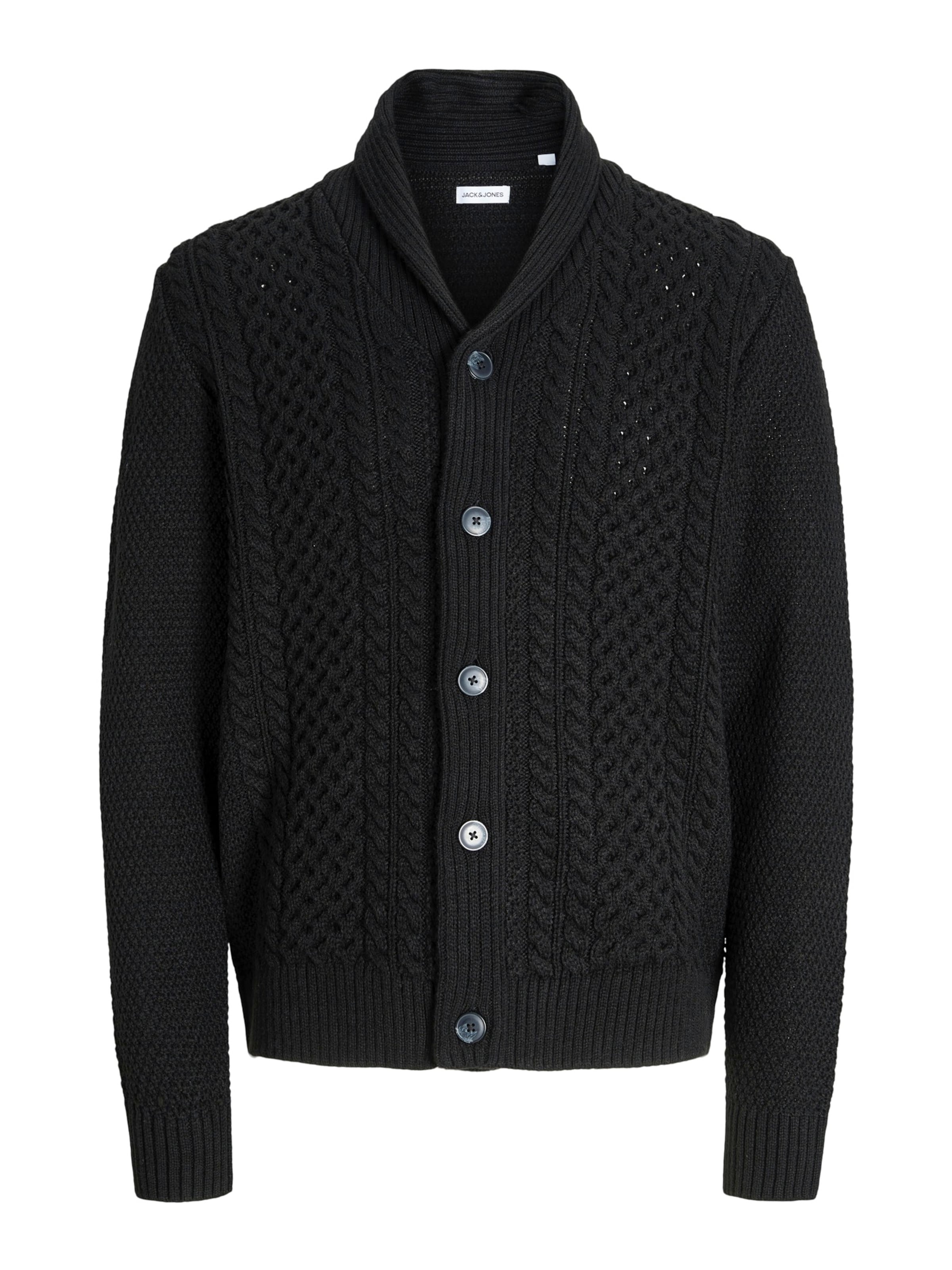 Vestes en maille 'PAUL' JACK & JONES en noir : devant
