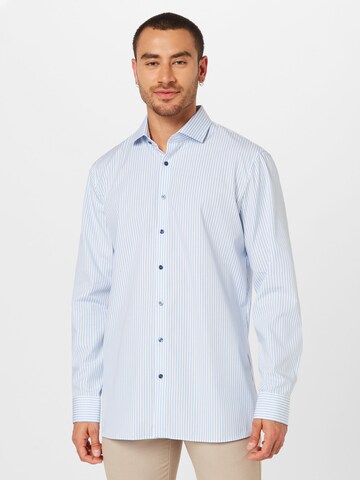 OLYMP Slim fit Button Up Shirt 'Royal' in Blue: front