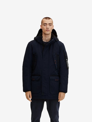 TOM TAILOR Between-Seasons Parka 'Rough' in Blue: front