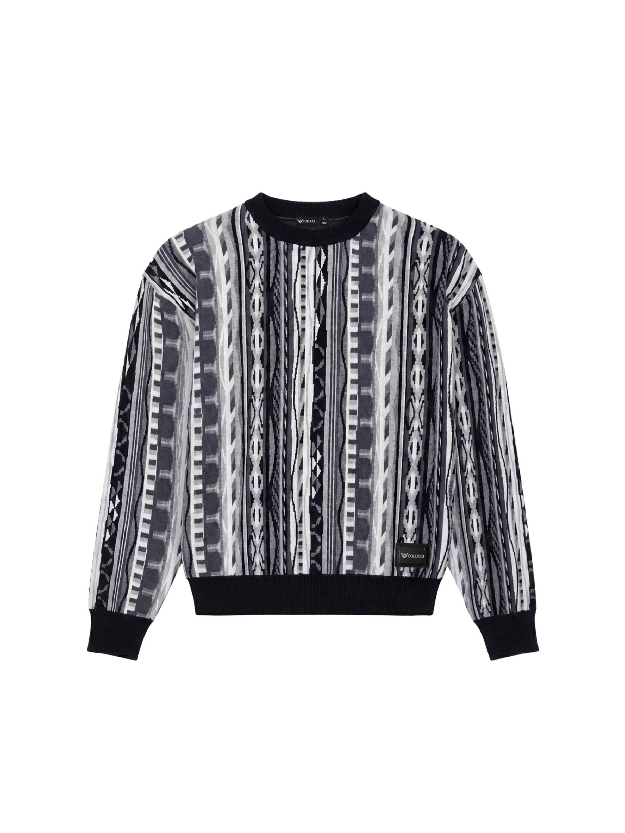 Colucci Pullover 'AOP'‌‌‌‌‌‌‌‌‌‌ in Schwarz: Vorderseite