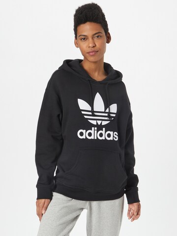 Bluză de molton 'Trefoil' de la ADIDAS ORIGINALS pe negru: față