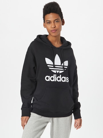 ADIDAS ORIGINALS Sweatshirt 'Trefoil' in Zwart: voorkant