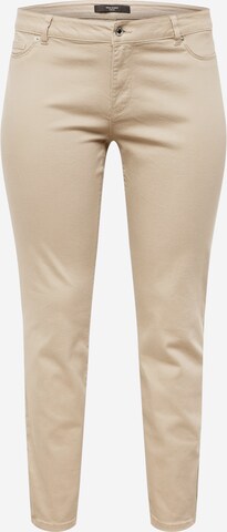 Vero Moda Curve Regular Панталон Chino 'HOT SEVEN' в кафяво: отпред