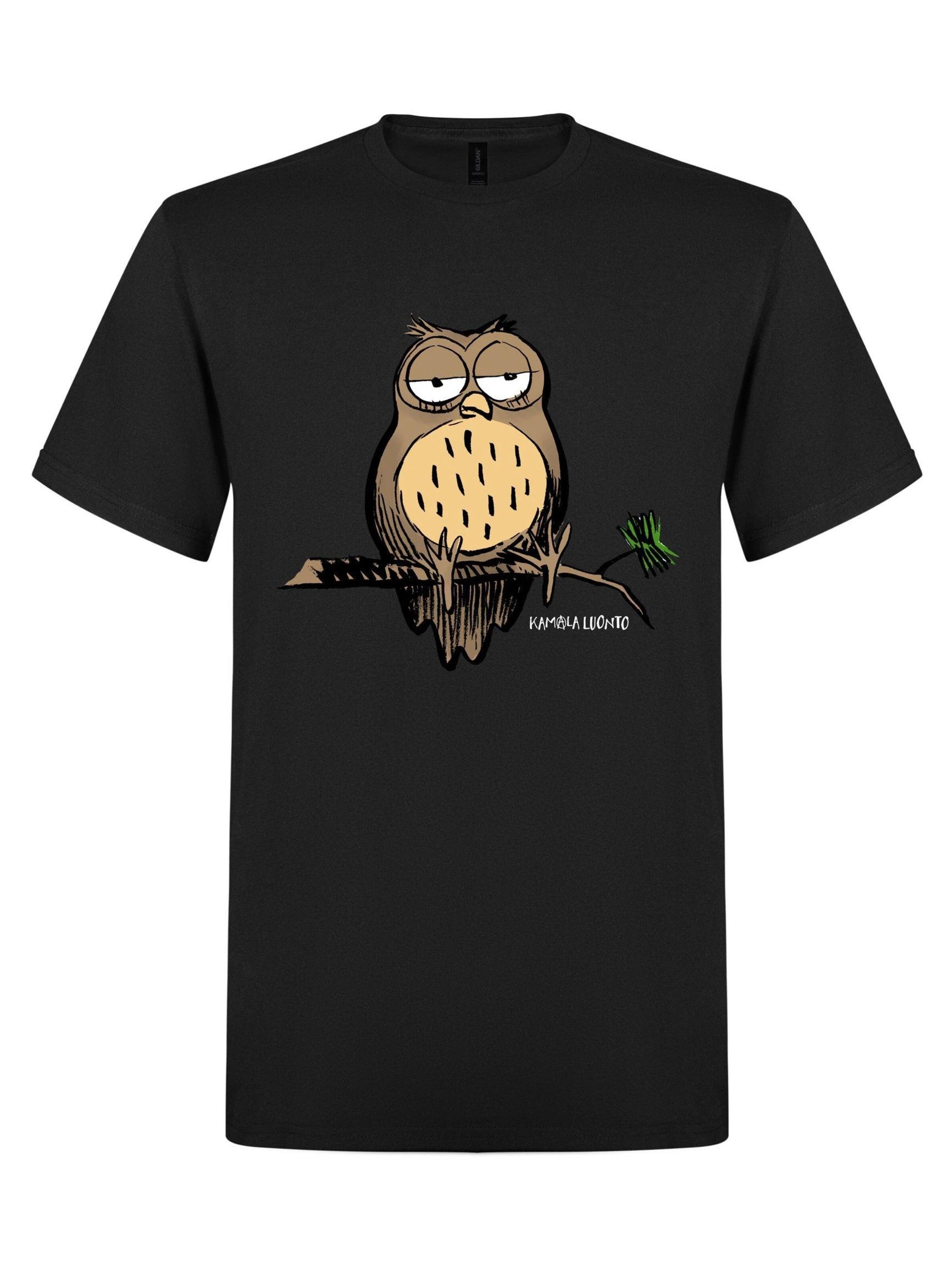 Bad Nature Shirt 'Bad Nature Owl  T-Shirt' in Black: front