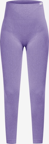 Smilodox Skinny Workout Pants in Purple: front