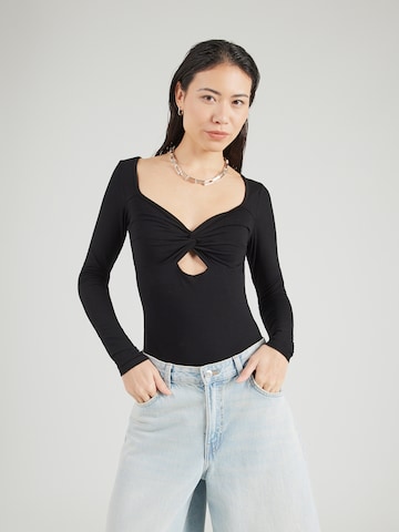 ABOUT YOU Bodi majica 'Jacqueline' | črna barva: sprednja stran