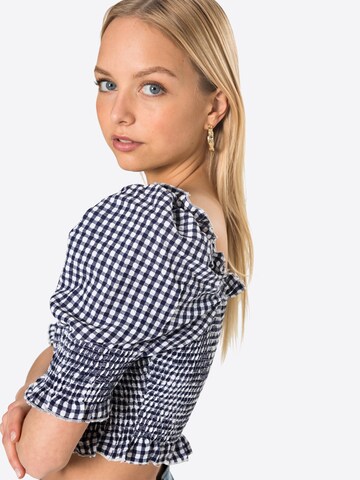 Missguided Блуза 'GINGHAM' в синьо