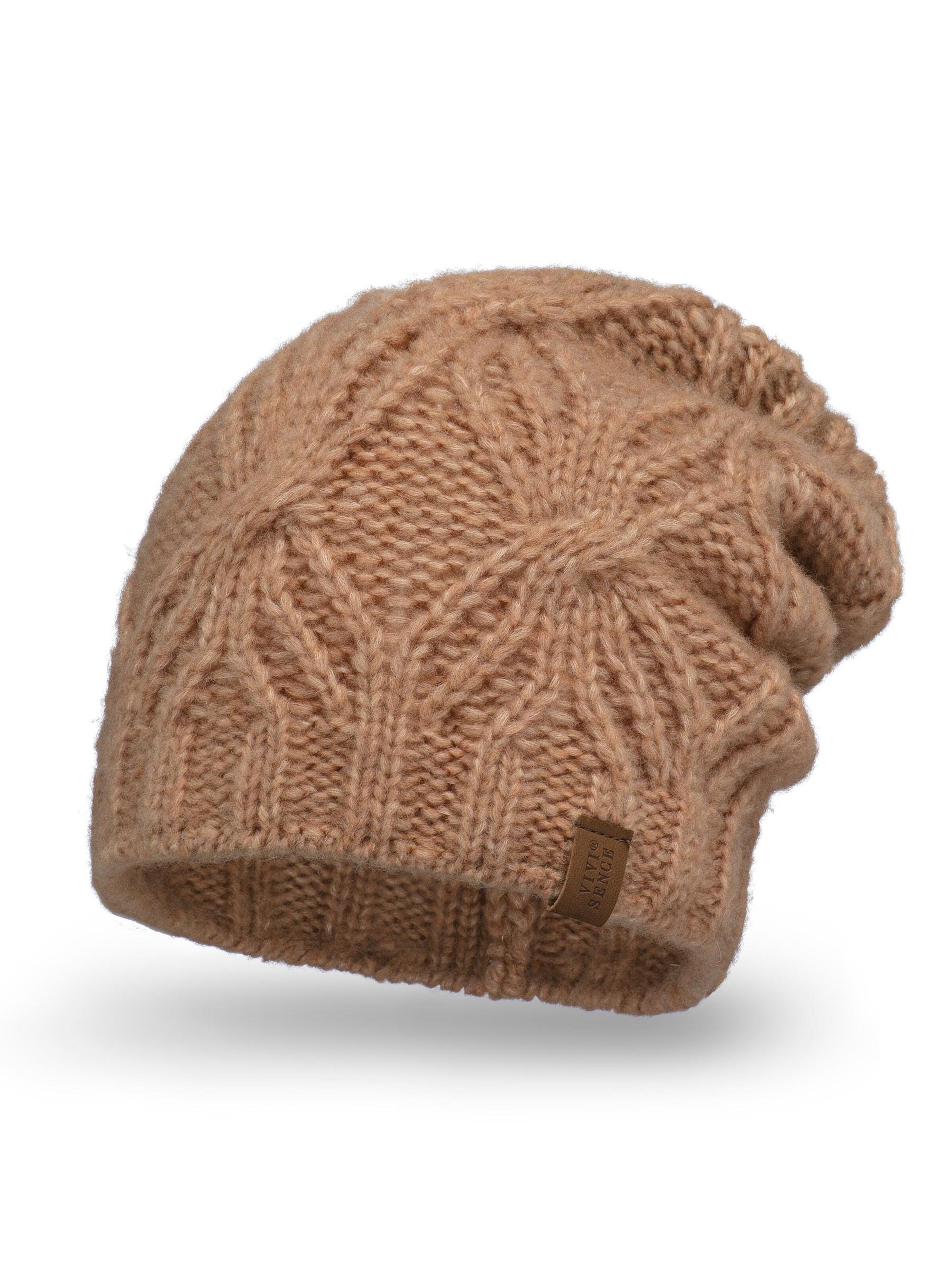 Vivisence Beanie '70112' in Beige: front