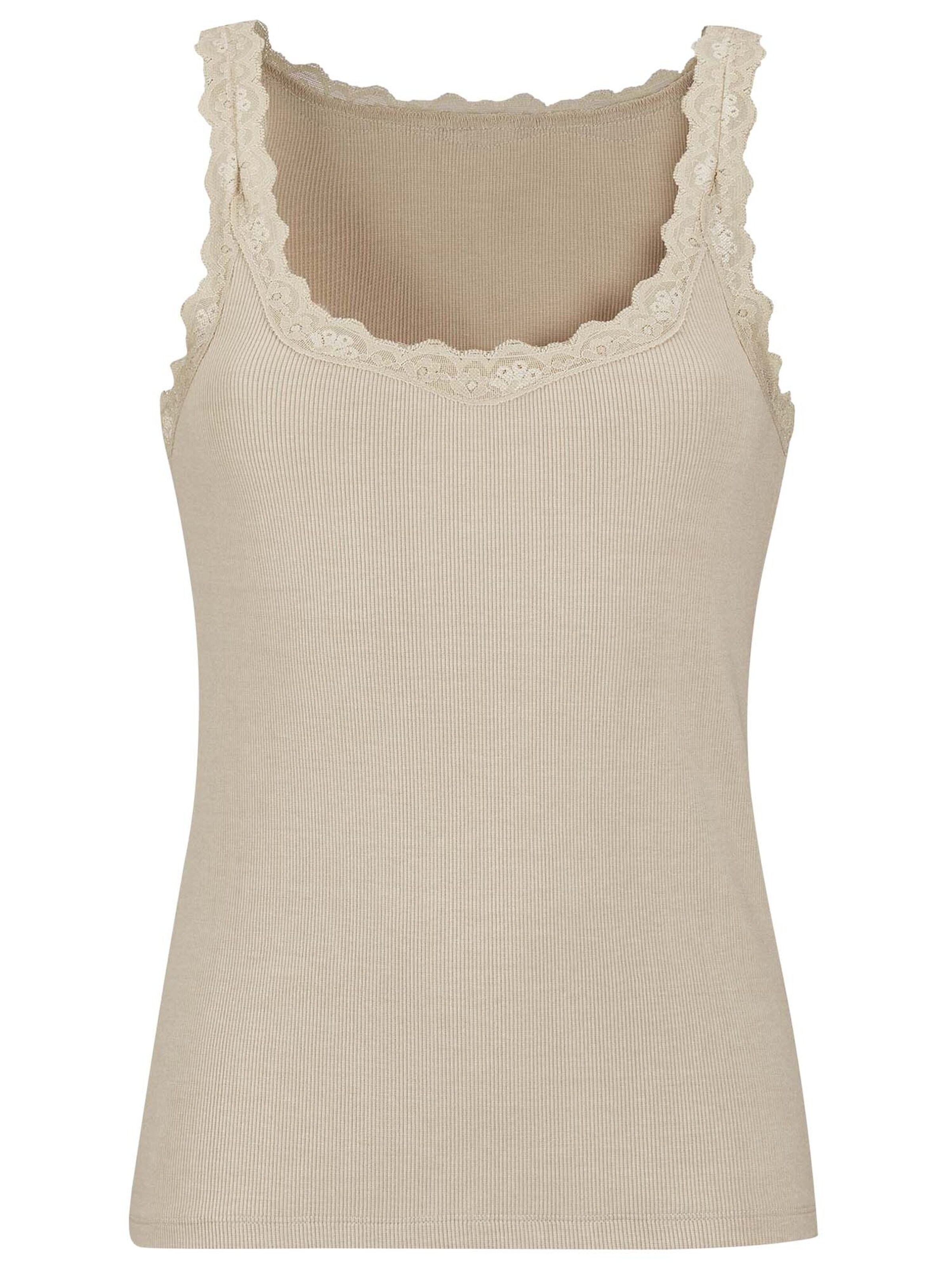 MADELEINE Top in Beige: Vorderseite