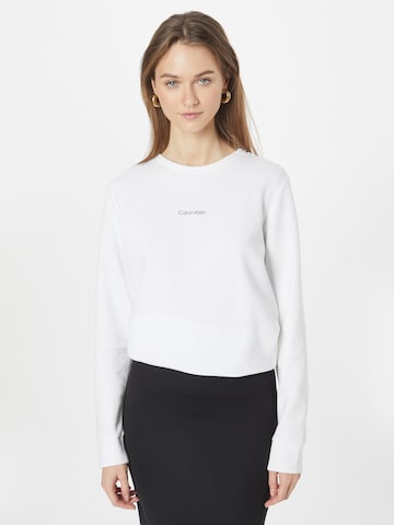 Sweat-shirt Calvin Klein en blanc : devant