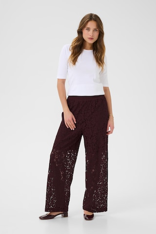 Kaffe Wide leg Broek 'Nomi' in Bruin