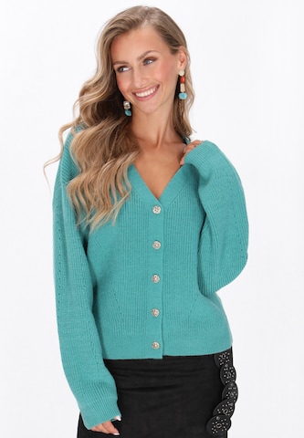 IZIA Gebreid vest 'Boho' in Groen: voorkant