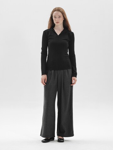 TorWeit Knitted Top 'Black Hooded Knit Top' in Black