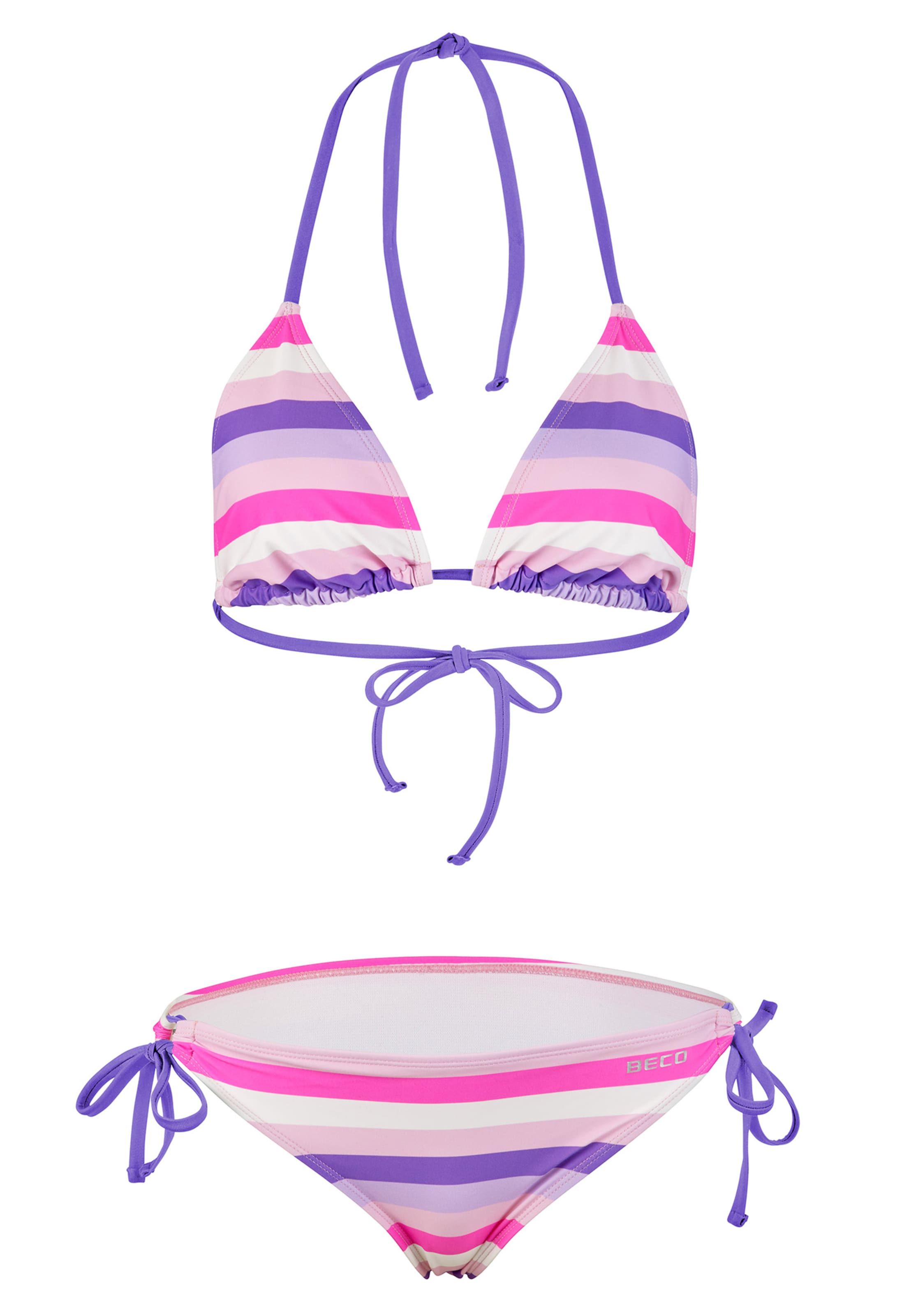 BECO the world of aquasports Triangel Bikini 'Fresh Stripes' in Pink: Vorderseite