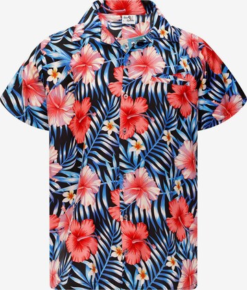 Chemise 'Tropical Hibiscus' King Kameha en bleu : devant