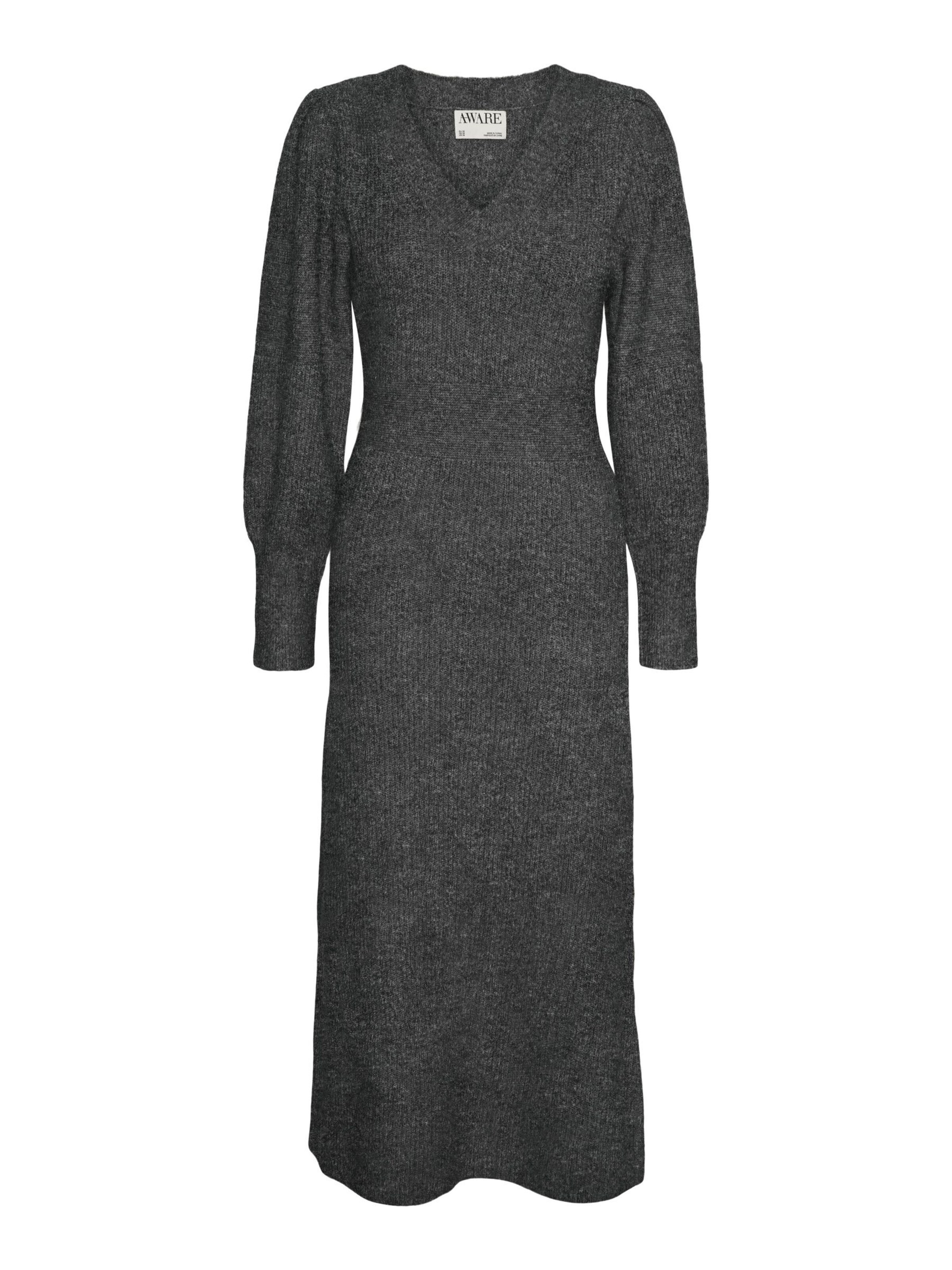 VERO MODA Gebreide jurk 'ANGALINA' in Grijs: voorkant