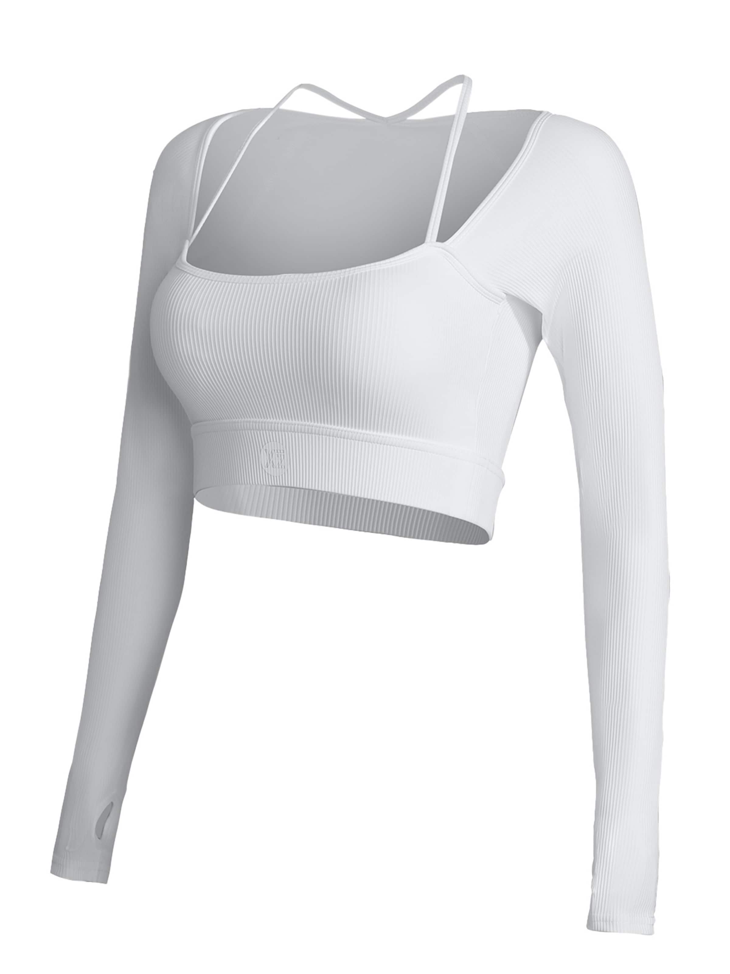 YEAZ Λειτουργικό μπλουζάκι 'Club Level' σε λευκό: μπροστά