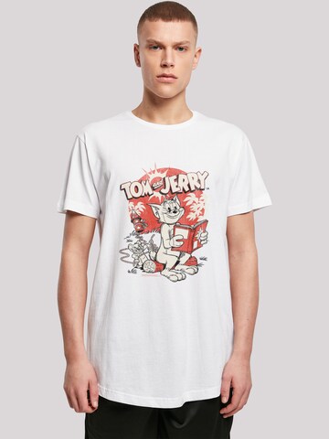 T-Shirt 'Tom And Jerry Rocket Prank' F4NT4STIC en blanc : devant