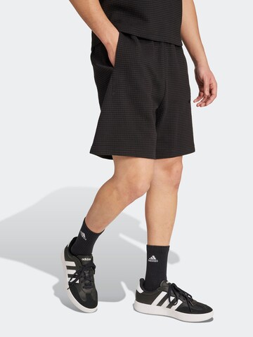 ADIDAS SPORTSWEAR Loosefit Sportbyxa 'A SZN' i svart: framsida