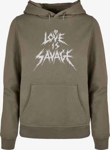 ABSOLUTE CULT Sweatshirt 'Love Is Savage' in Groen: voorkant
