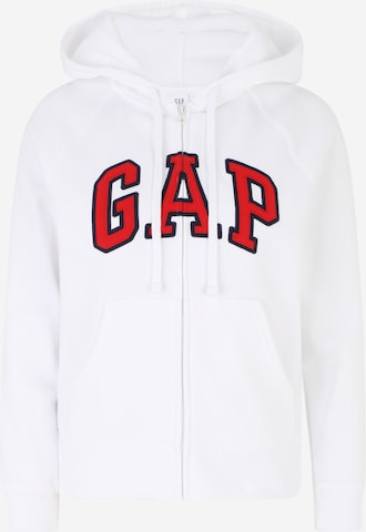 Gap Petite - Sudadera con cremallera 'HERITAGE' en blanco: frente