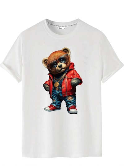 RMK Shirt '“Teddybär Motorrad ”' in White, Item view