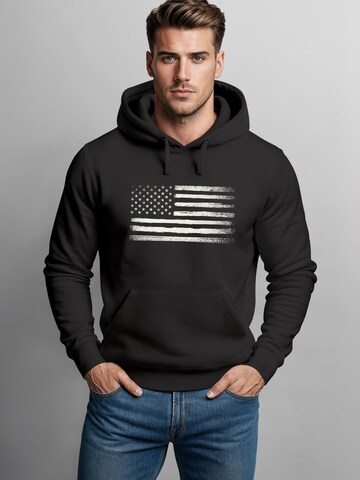 Neverless Sweatshirt 'USA Flag' in Schwarz