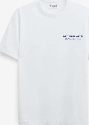 T-Shirt 'No Service' On Vacation en blanc : devant