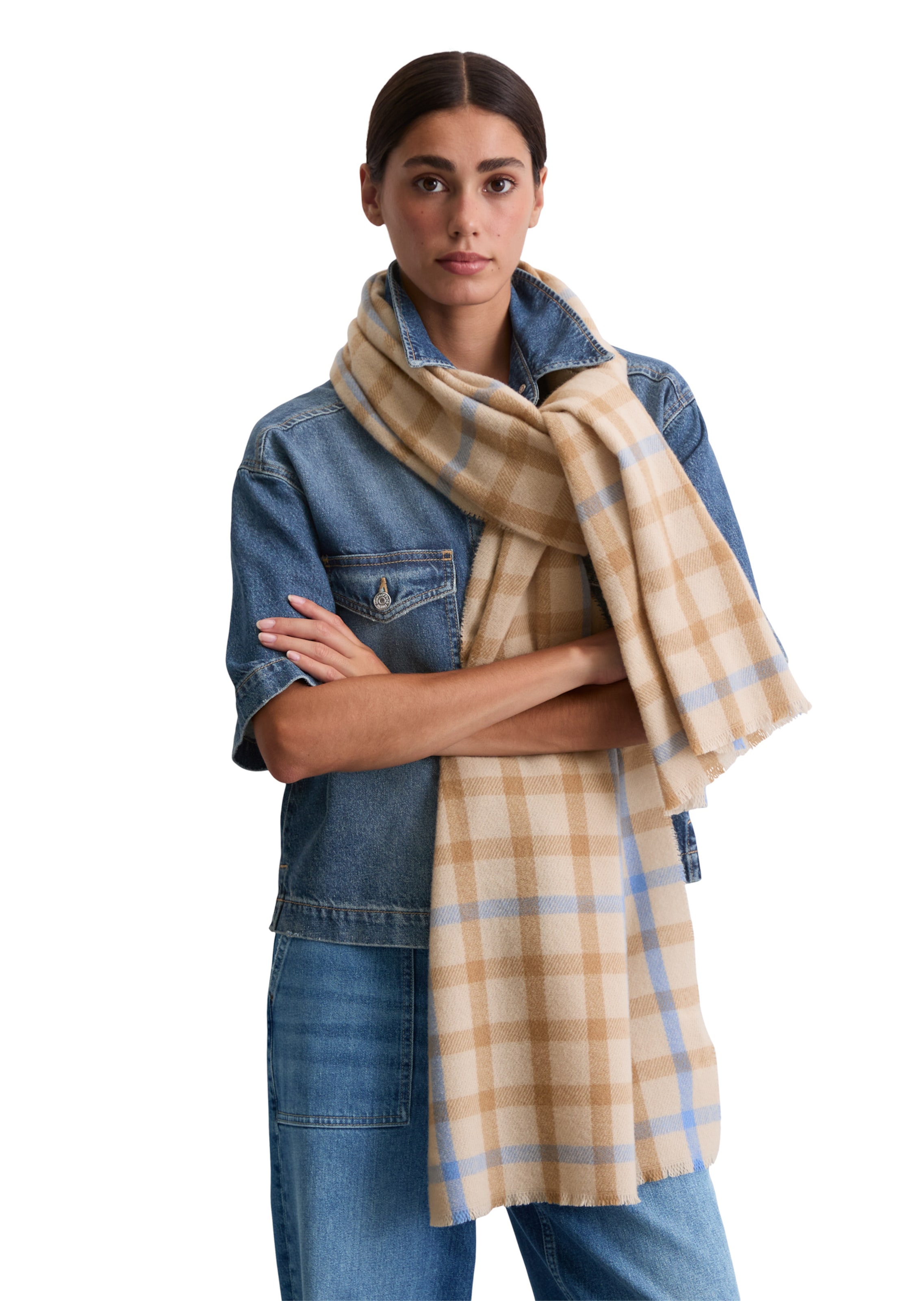 Marc O'Polo Sjaal in Beige: voorkant