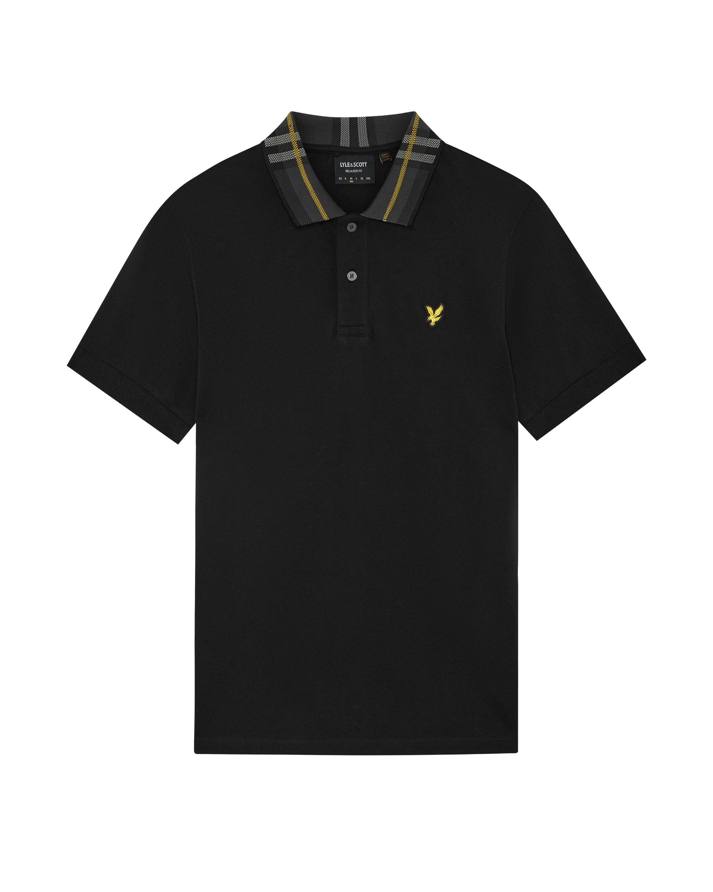 Maglietta 'Tartan' di Lyle & Scott in nero: frontale