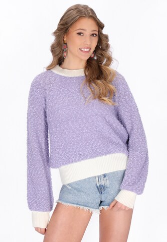 IZIA Trui in Lila: voorkant