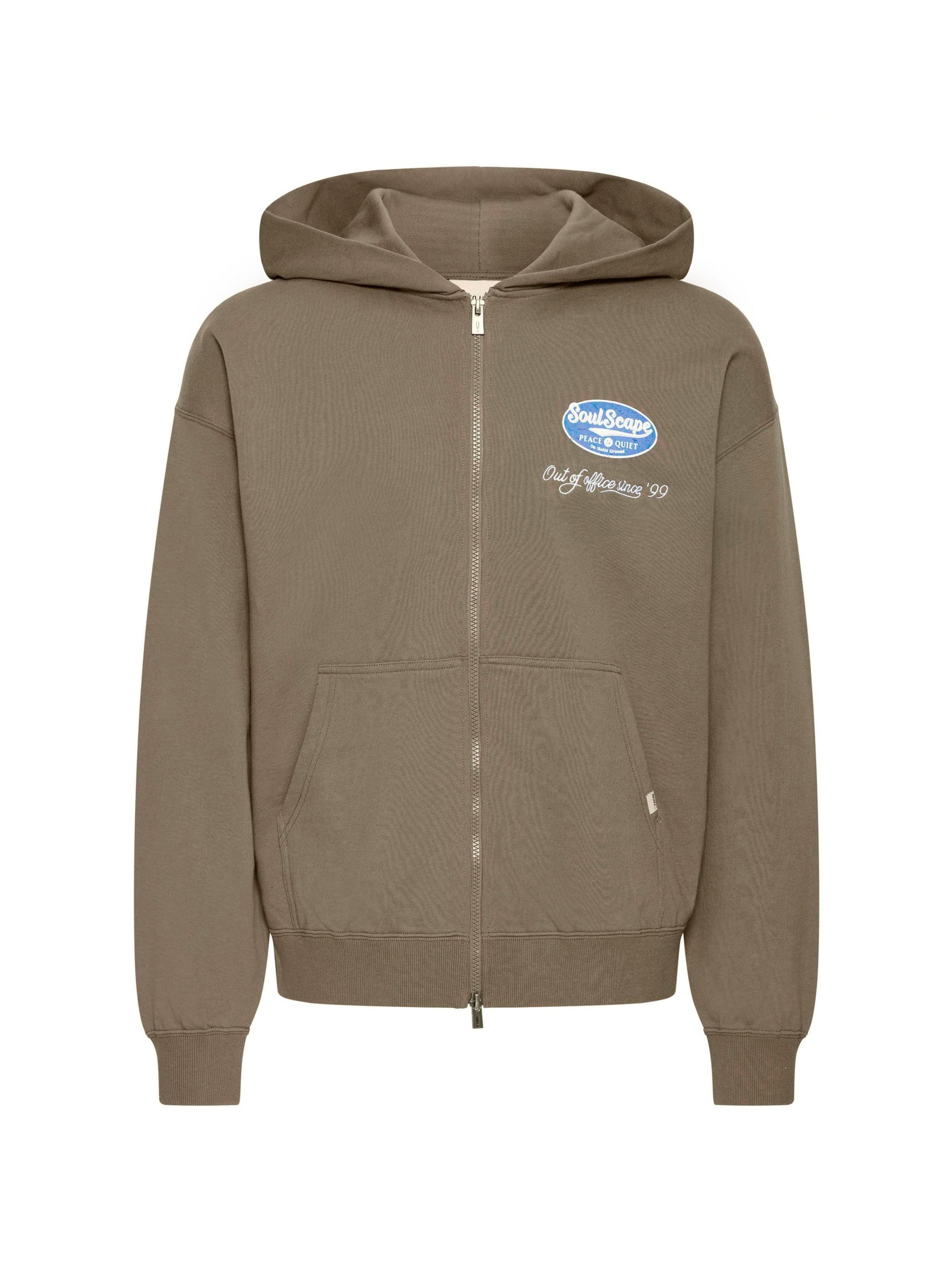 !Solid - Sudadera con cremallera ' SDTruxton ' en marrón: frente