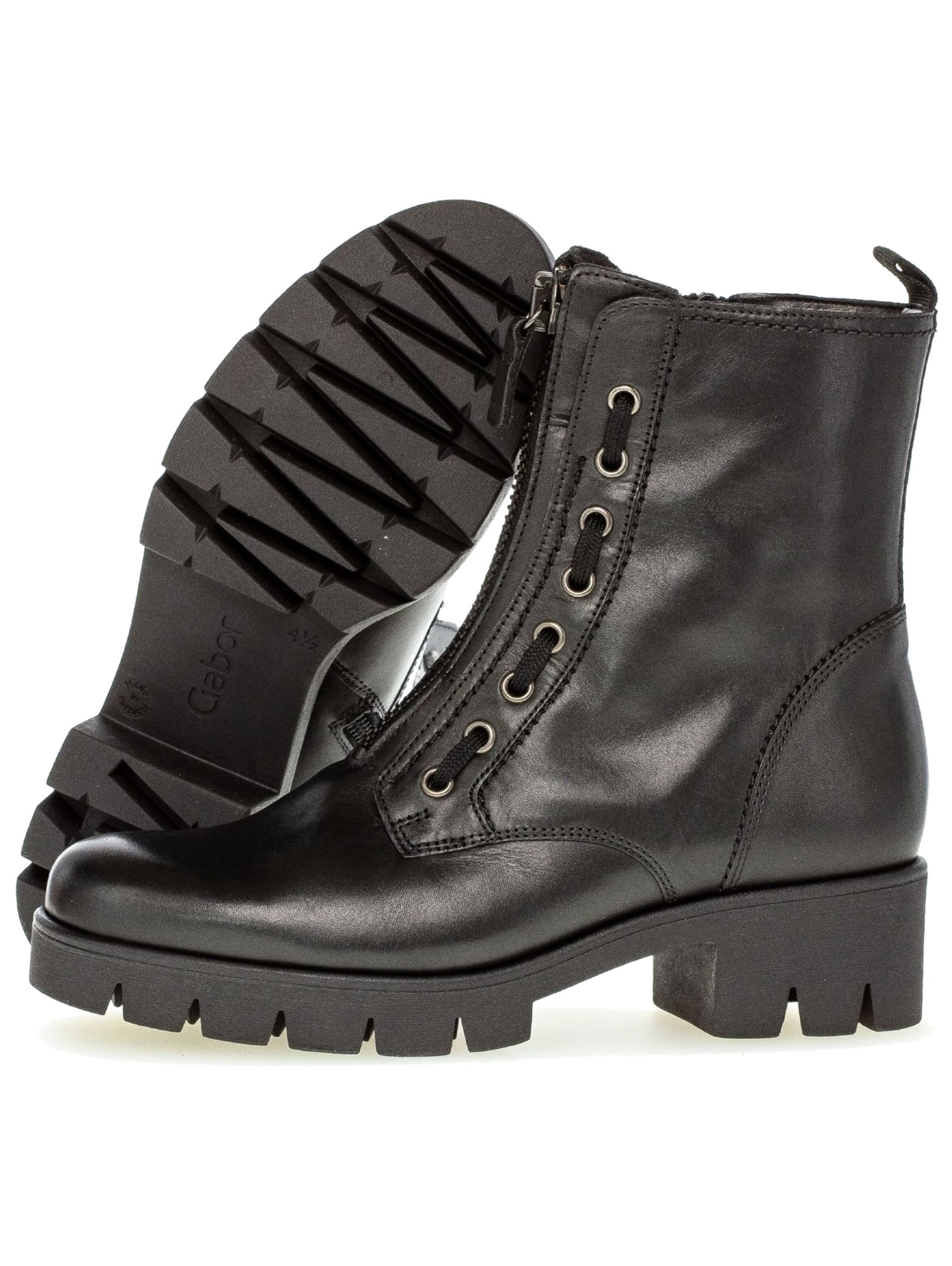 GABOR Lace-Up Ankle Boots in Black