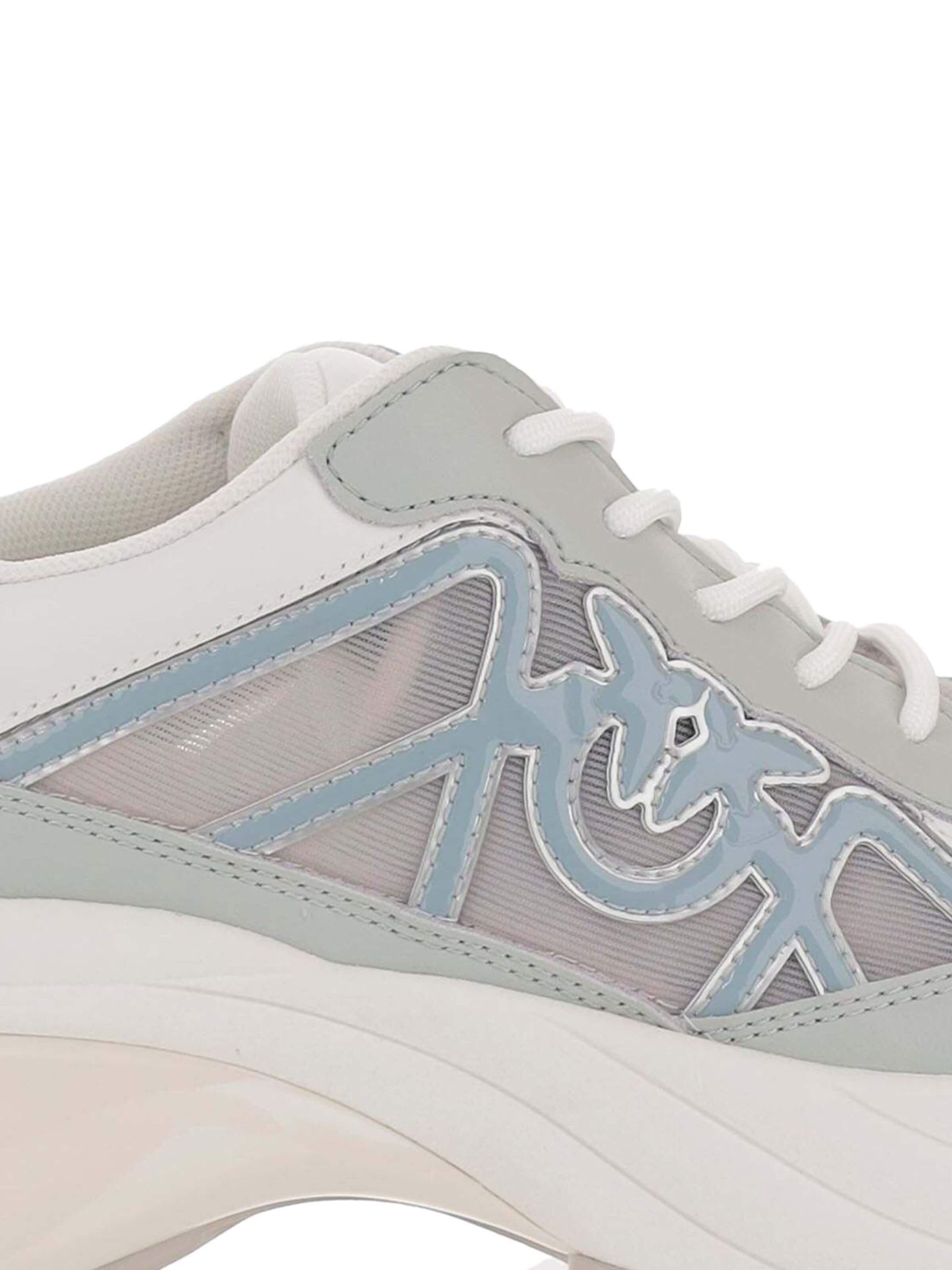 PINKO Platform trainers 'Ariel 33 - Sneaker Calf Leather/Net/Cow Suede' in Blue