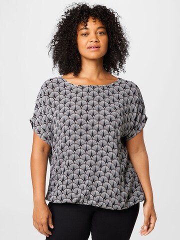 KAFFE CURVE Blouse 'Edina Ami' in Zwart: voorkant