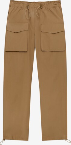 Pull&BearLoosefit Cargo hlače - smeđa boja: prednji dio