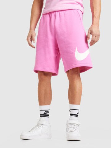Nike Sportswear Normalny krój Spodnie 'CLUB' w kolorze różowy: przód