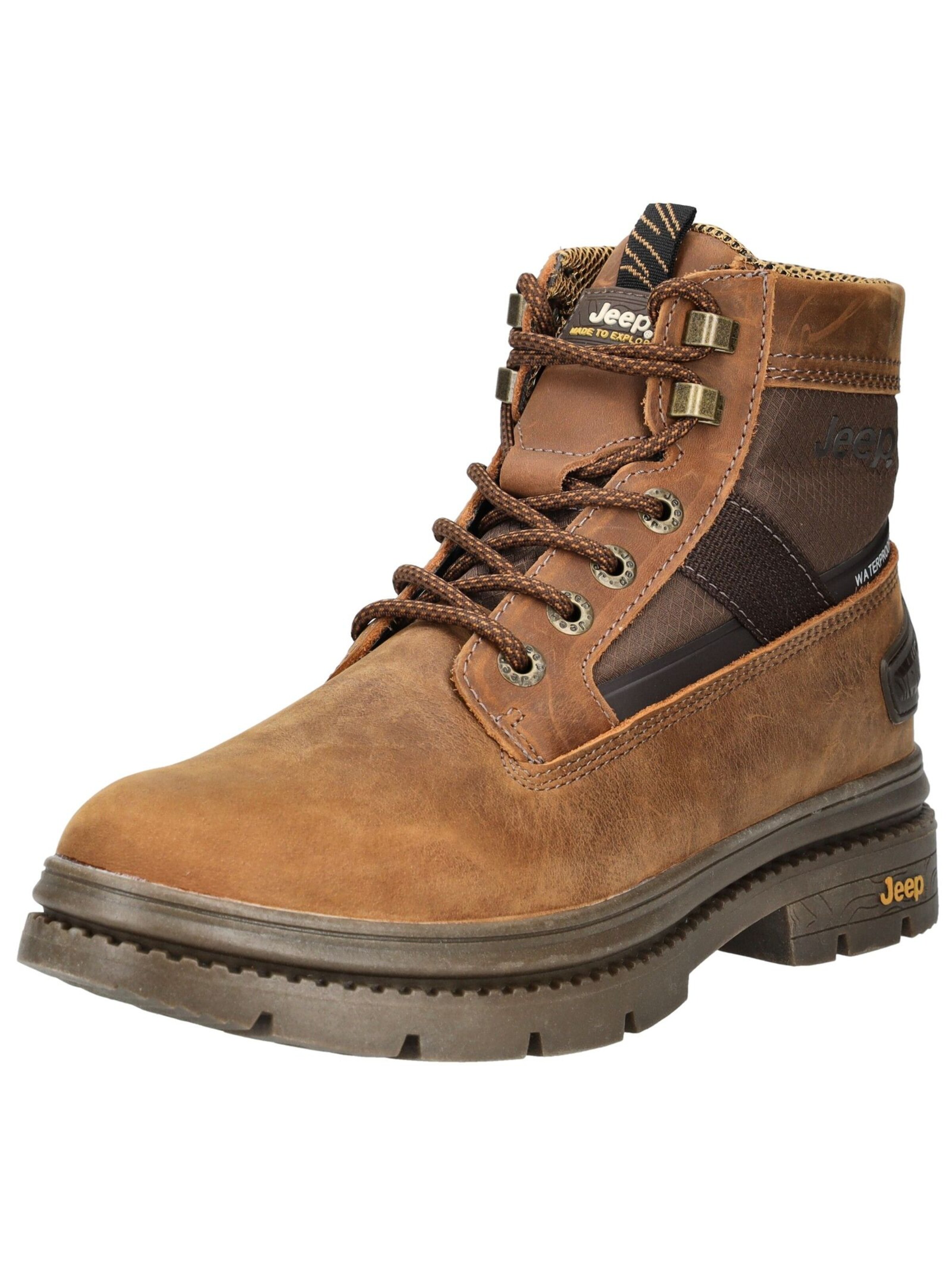 Jeep Lace-up boot in Brown: front