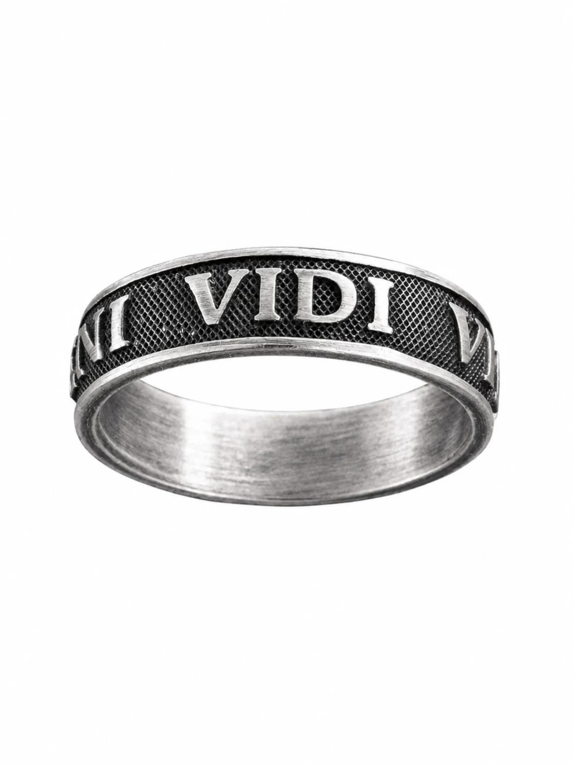 REYTEL Ring 'VENI VIDI VICI' i silver: framsida