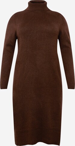 ONLY Carmakoma Knitted dress 'Brandie' in Brown: front