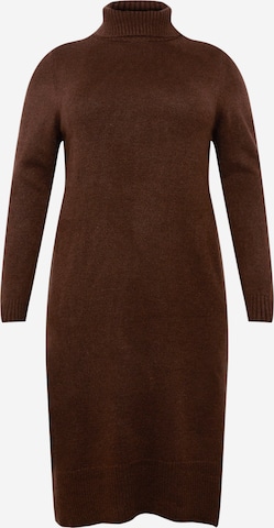 Robes en maille 'BRANDIE' ONLY Carmakoma en marron : devant