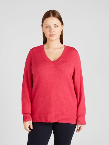 Vila Curve Sweater 'RIL' in Red: front