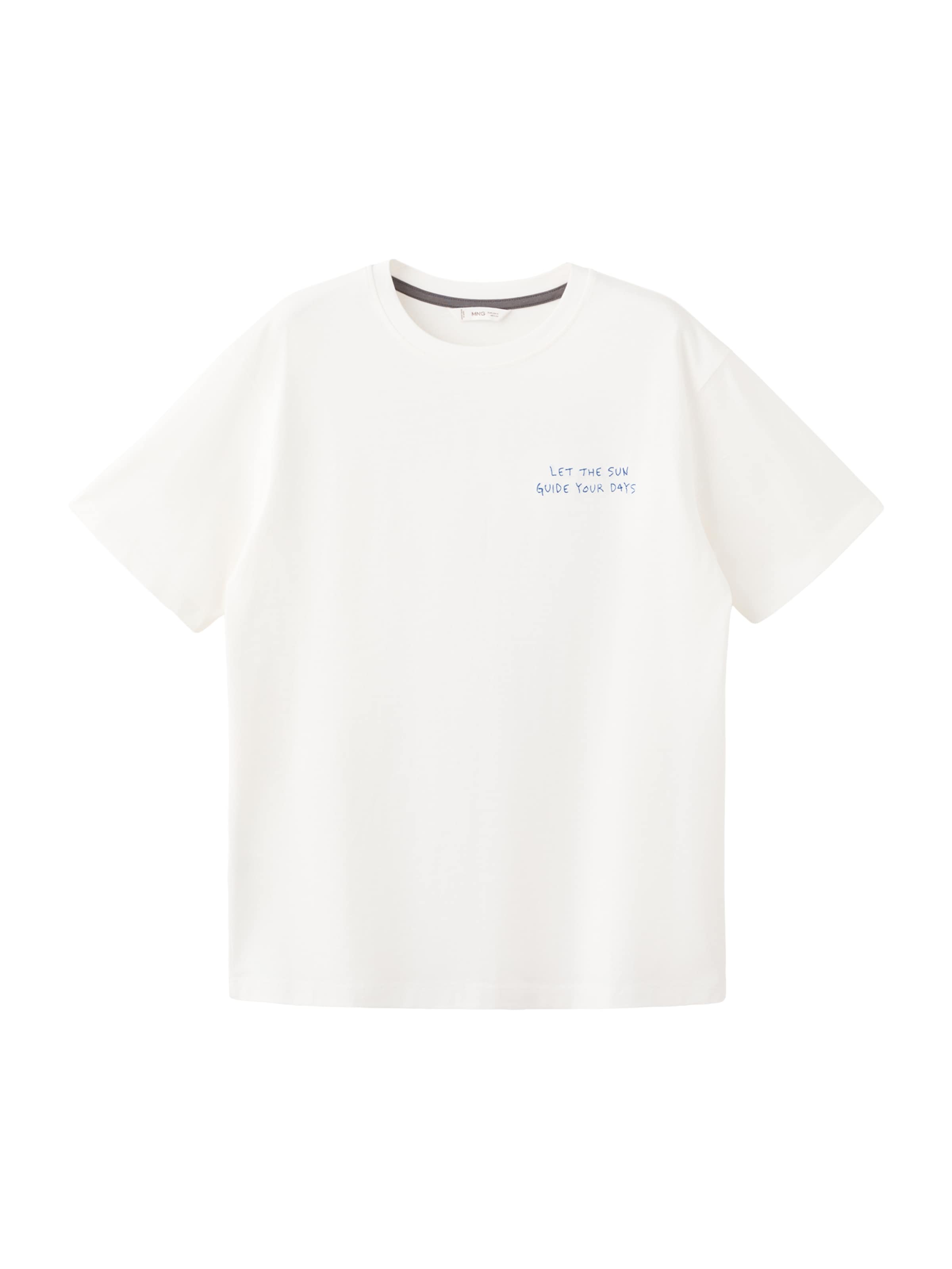 MANGO TEEN Shirt 'WORRIES' in Wit: voorkant